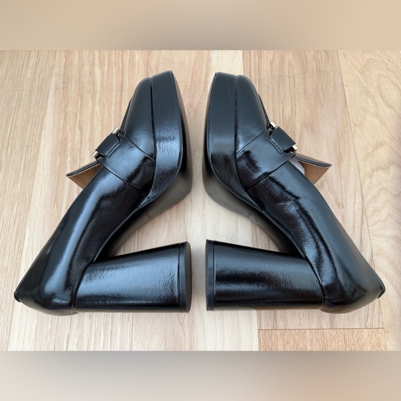 Nine West Valda Square Toe Block Black Heel Dress Pumps Size 7M - Picture 7 of 10